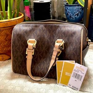 Michael Kors Brown and Tan Satchel